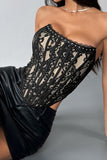 Strapless Lace Corset Tank Top