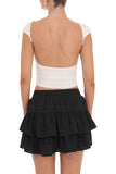 Tiered Ruffle Mini Skirt