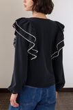 Ruffled Button-Up Blouse