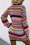 Multicolor Knit Sweater Dress