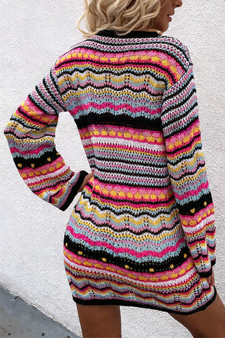 Multicolor Knit Sweater Dress