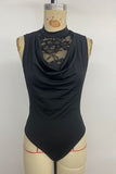 Draped Lace Inset Bodysuit