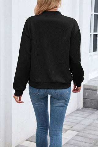 Textured Zip-Up Bomber Jacket