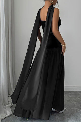 Elegant High-Neck Casual Dress