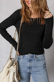 Exposed Seam Ribbed Long Sleeve Top