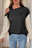 Asymmetric Cut-Out Sequin Sweatshirt