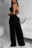Halter Cutout Wide-Leg Pants Set
