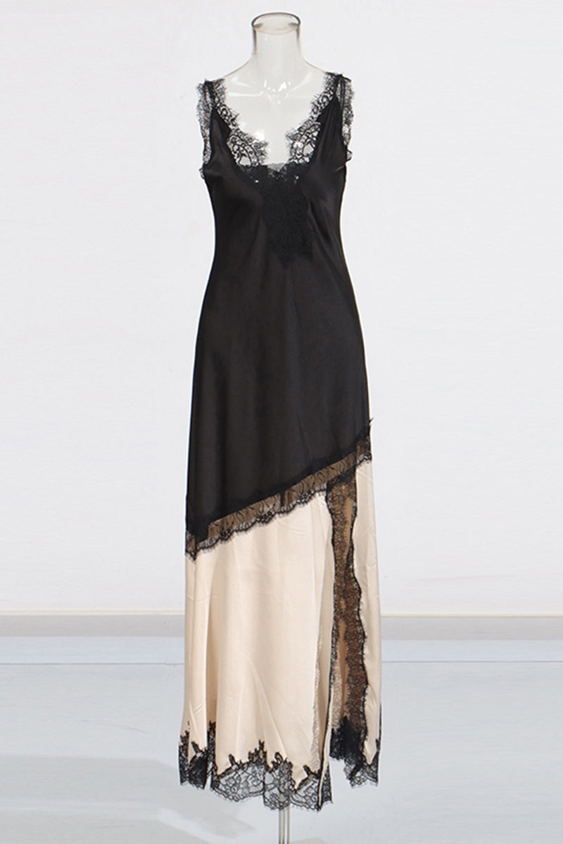 Lace-Trimmed Layered Slip Dress