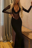 Sheer Sleeve Evening Gown