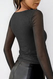 Deep V-Neck Long Sleeve Top