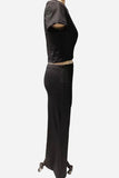 Ruched Two-Piece Skirt Set