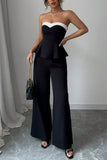 Strapless Peplum Pants Set