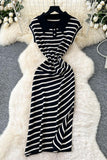 Striped Collared Casual Dress
