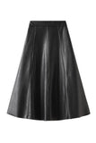 Faux Leather A-Line Skirt