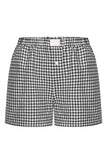 Button-Front Gingham Casual Shorts