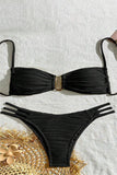 Strappy Bikini Set with Ruched Details