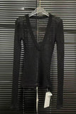 Sheer Knit Long Sleeve Blouse