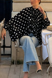 Polka Dot Blouse with Flowing Sleeves