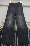 Floral Accent Wide Leg Jeans