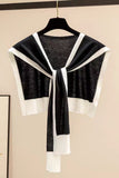 Elegant Contrast Trim Knit Shrug