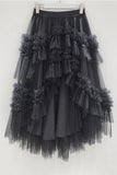 Layered Ruffle Midi Skirt
