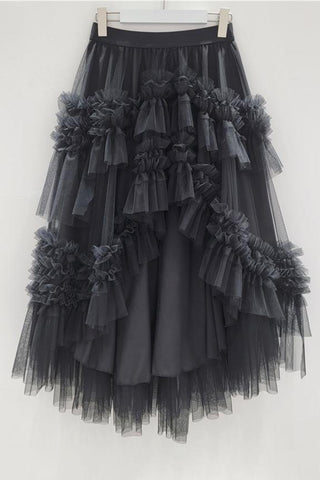 Layered Ruffle Midi Skirt