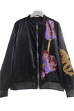 Floral Embellished Zip-Up Jacket