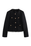 Textured Button-Front Blazer