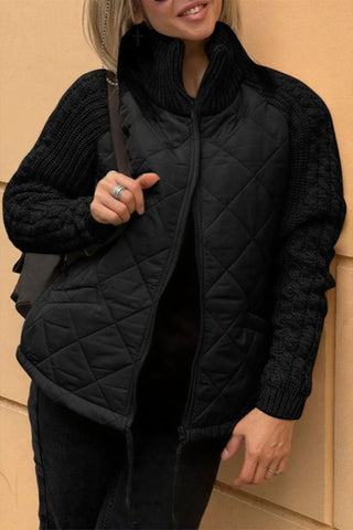 Quilted Textured Sleeve Coat