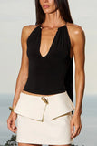 Gold Accent Halter Tank Top