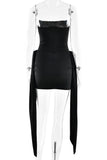 Elegant Draped Strapless Mini Dress