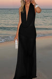 Draped Halter Neck Casual Dress