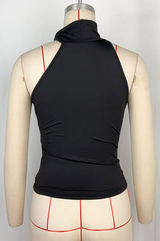 High Neck Tie Detail Tank Top