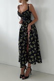 Strawberry Print Smocked Maxi Dress