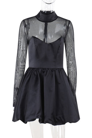 Sheer Long Sleeve Mini Dress