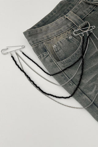 Stylish Pin and Chain Jacket Accessory