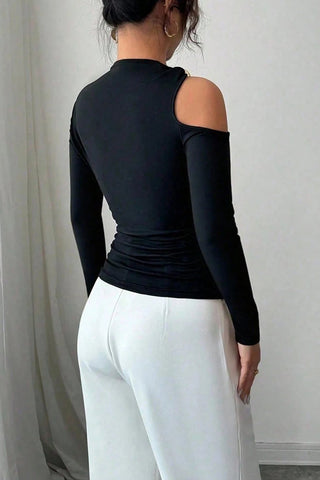 Asymmetrical Cold Shoulder Blouse