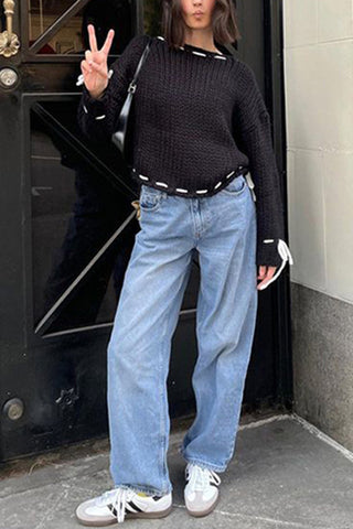 Bow-Trimmed Knit Sweater