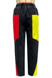Colorblock Wide-Leg Denim Pants