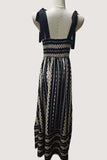 Striped Tie-Shoulder Casual Dress