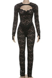 Elegant Lace Pants Set