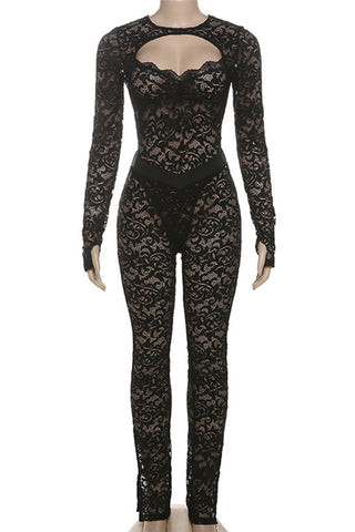 Elegant Lace Pants Set
