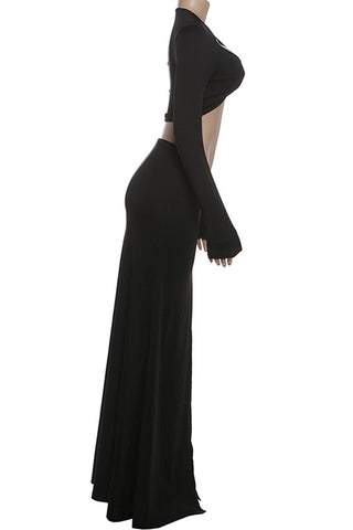 Elegant Long Sleeve Cut-Out Set