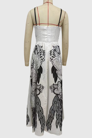 Strappy Printed Midi Dress