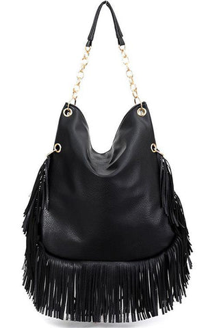 Fringe Studded Tote Bag