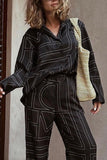Stylish Geometric Print Pants Set