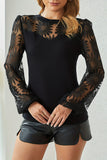 Sheer Sleeve Floral Mesh Top