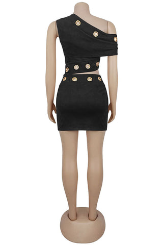 Statement Grommet Skirt Set