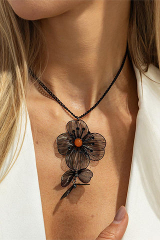Floral Pendant Statement Necklace