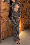 Chevron Long-Sleeve Casual Dress